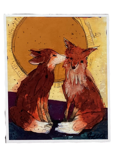 Kissy Face Foxes - Print - 8