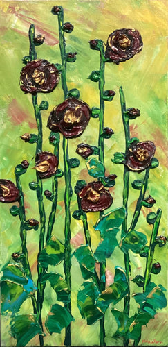 Midnight Hollyhocks