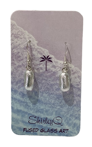 Small Dichro Dangle Earrings - Clear