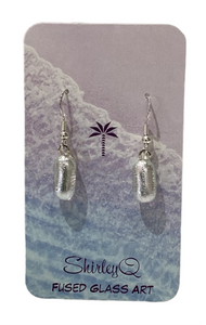 Small Dichro Dangle Earrings - Clear