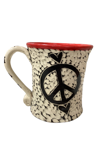 Red Peace Sign Mug