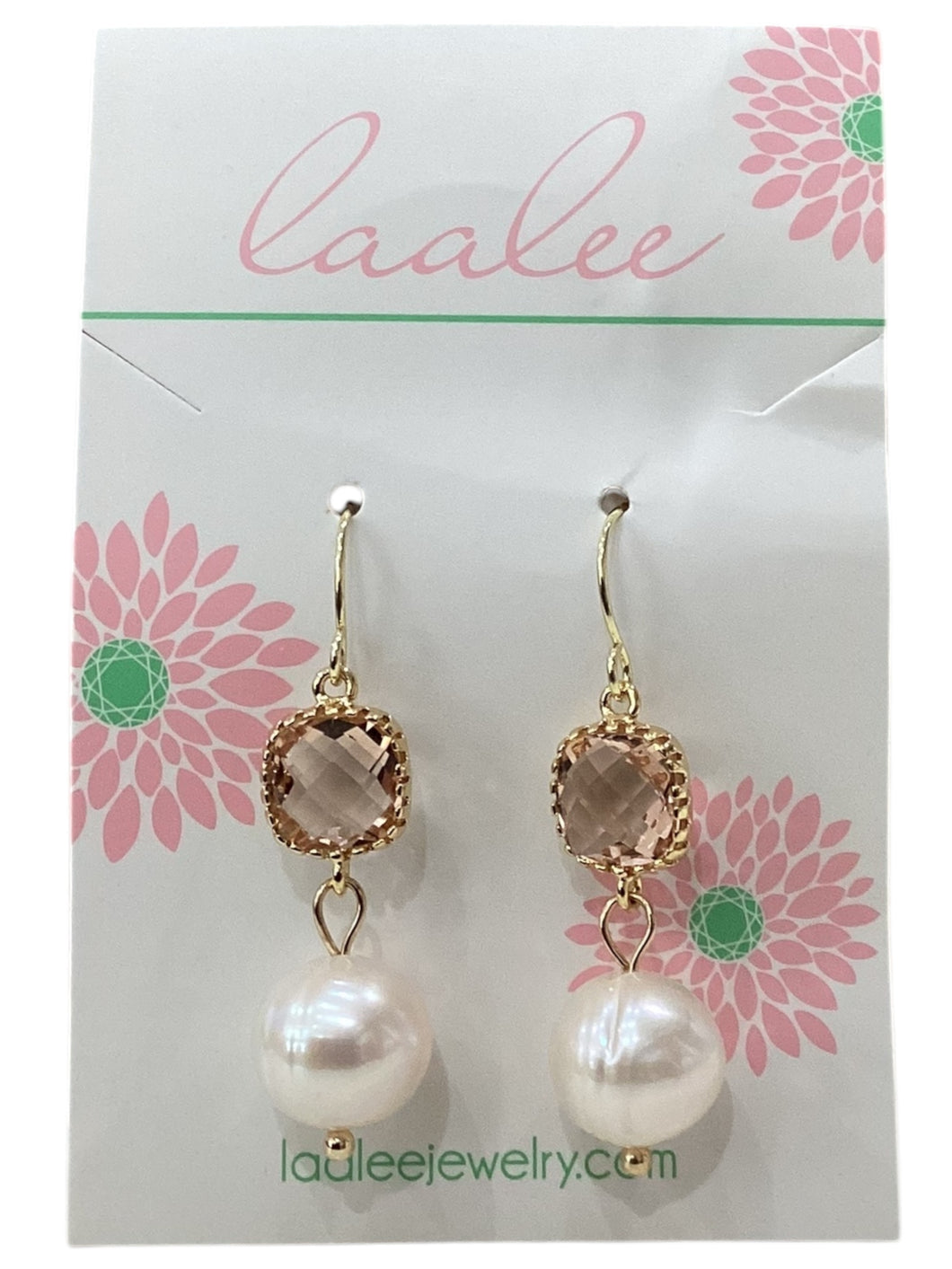 Gold Blush Pearl Earrings