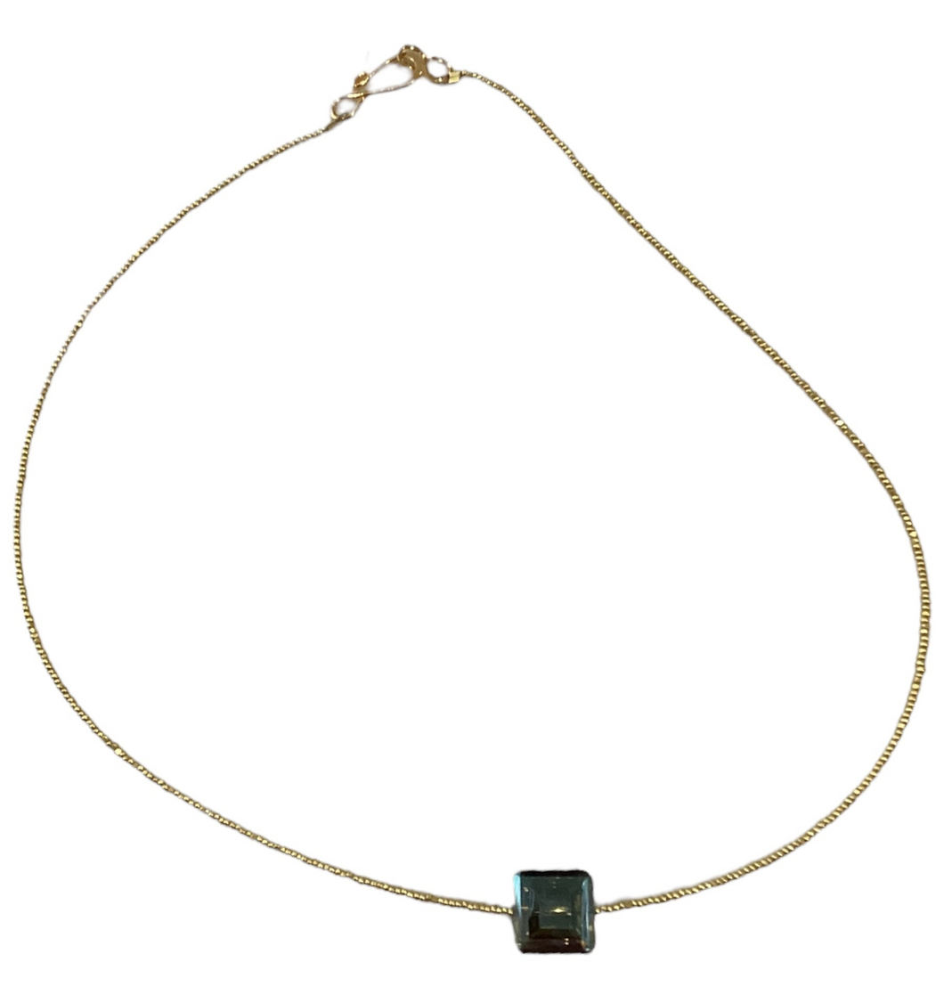 Ombre Crystal Necklace - Gold