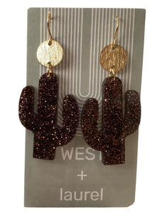 Simple Acrylic Earrings - Cactus
