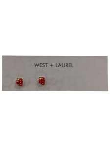 Studs Earrings - Enamel Strawberries