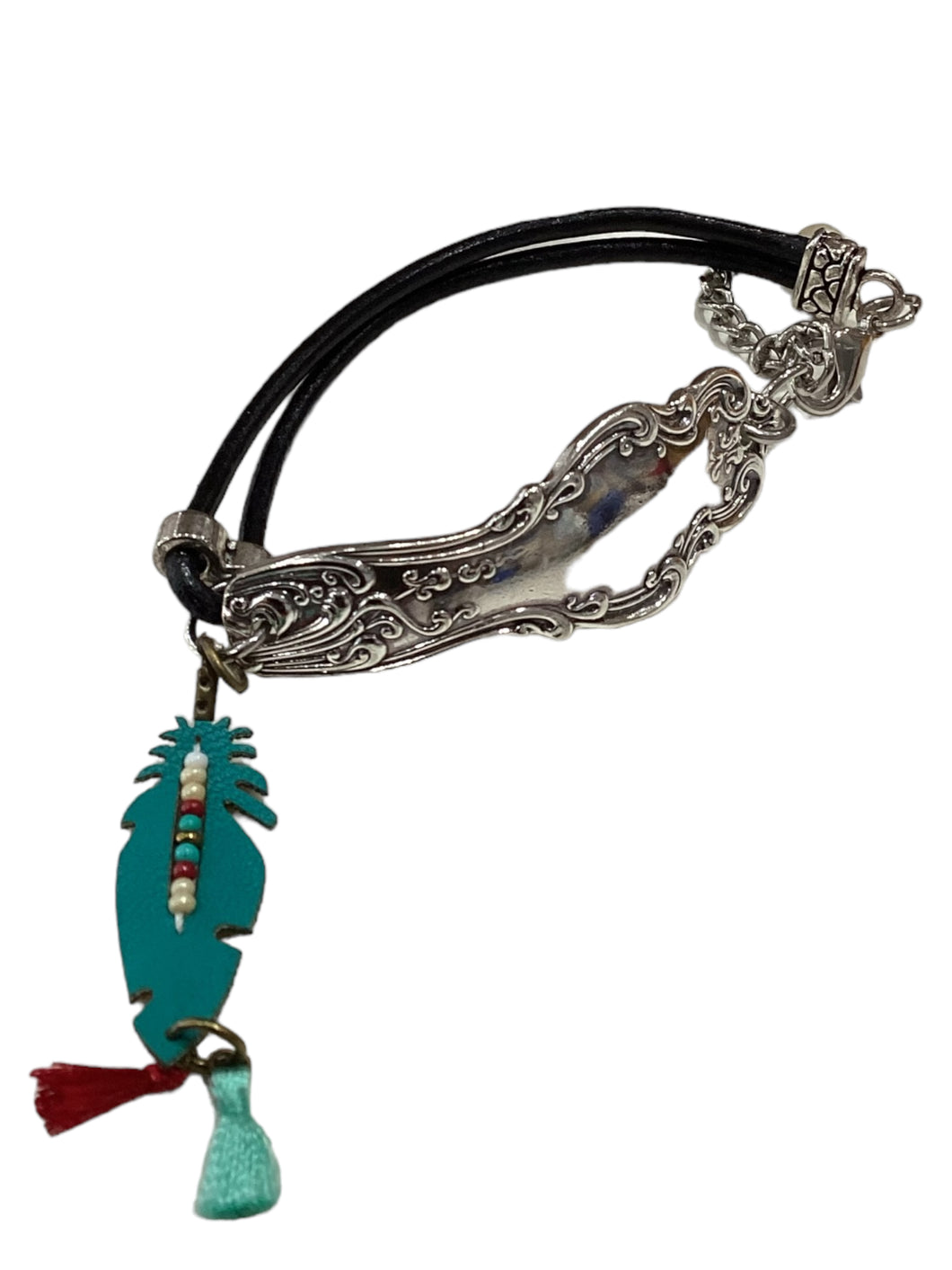 Silverware Single Leather Bracelet