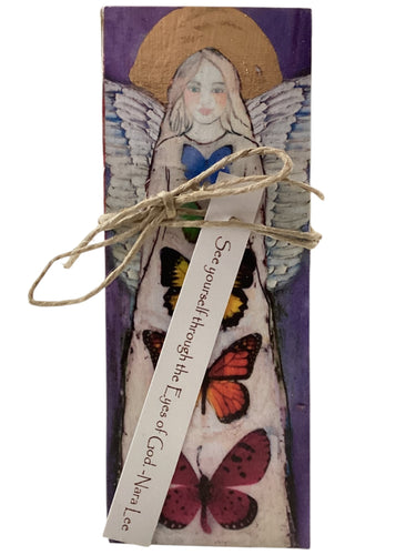 Small Wood Block Angel - See yourself through the Eyes of God. – Nara Lee
