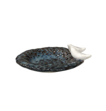 Small Trinket Dish - Blue Textured with Two Birds