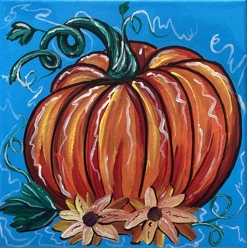 Fall Pumpkin & Sunflowers