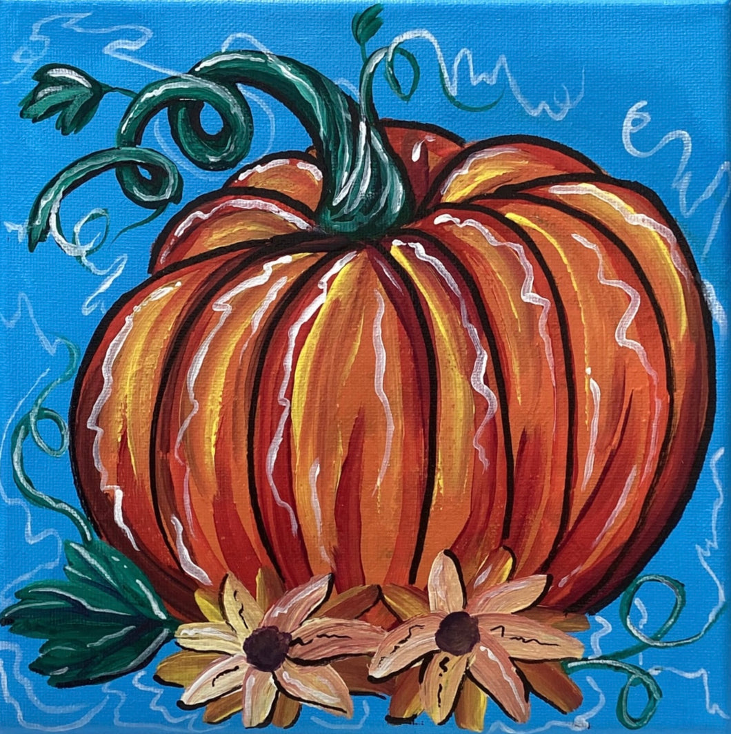 Fall Pumpkin & Sunflowers