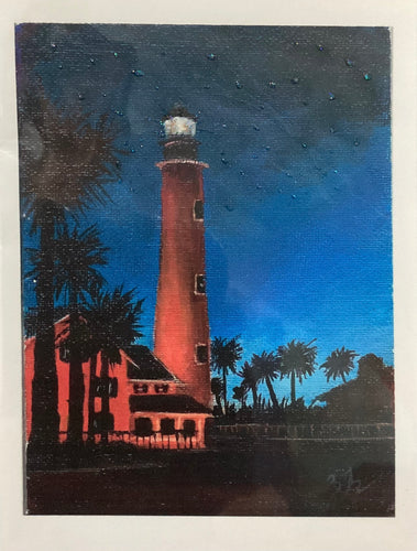 Notecard - Twilight at Ponce Inlet Lightouse