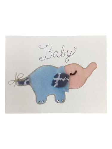 New Born Card - A Baby Boy - Elephant