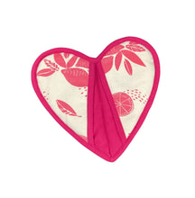 Cotton Potholder - Handwoven Pocket Design - Heart