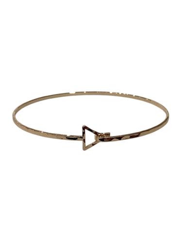 Gold Shapes Simple Hammered Bangle - Triangle