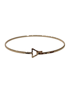 Gold Shapes Simple Hammered Bangle - Triangle