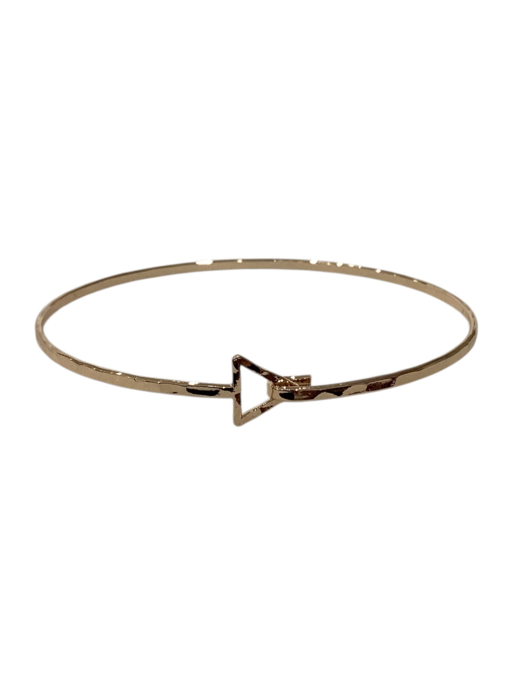 Gold Shapes Simple Hammered Bangle - Triangle