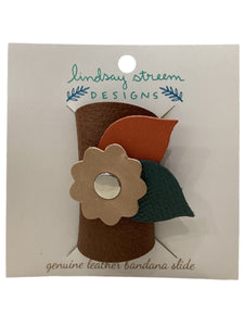 Flower Bandana Slide - Light Brown