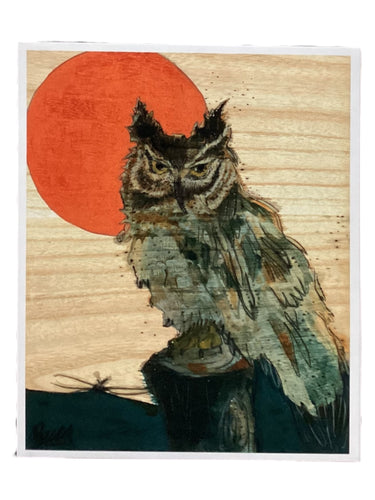 Great Horned Owl Copper Moon - Print - 8