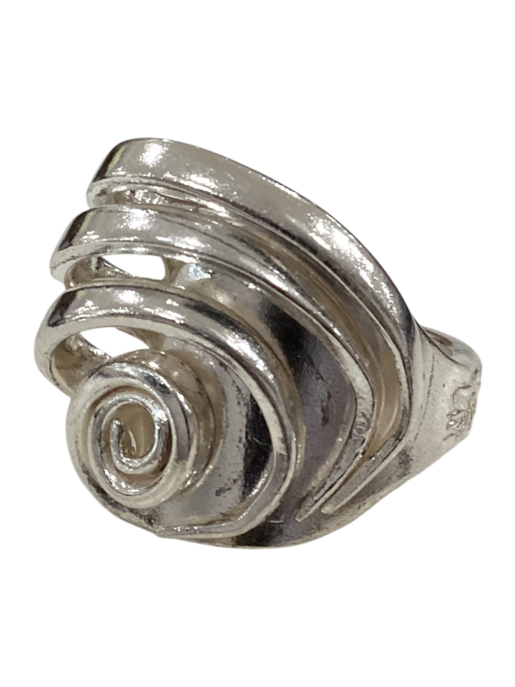 Silverplate Spiral Fork Rings
