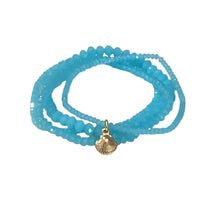 Set of 4 - Crystal bracelets w/charm