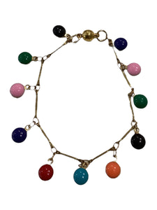 Enamel Drop Bracelet - Gold/Multi