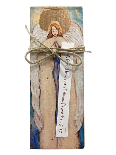 Small Wood Block Angel