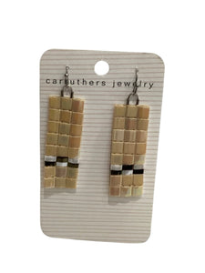 Tan + Black Tile Earrings