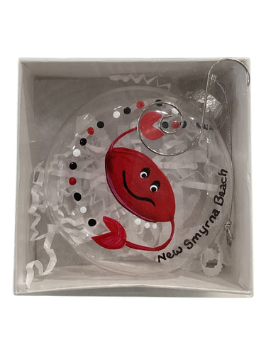 Glass Ornament - Red Crab