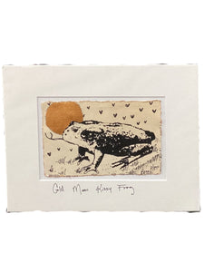 Gold Moon Kissy Frog - Original - 8" x 10"