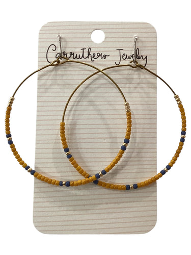 Yellow + Blue Hoop Earrings