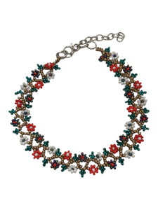 Flower Child Beaded Anklet - Bronze
