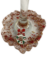 Red/Gold Wine Glass with Wreath Charm