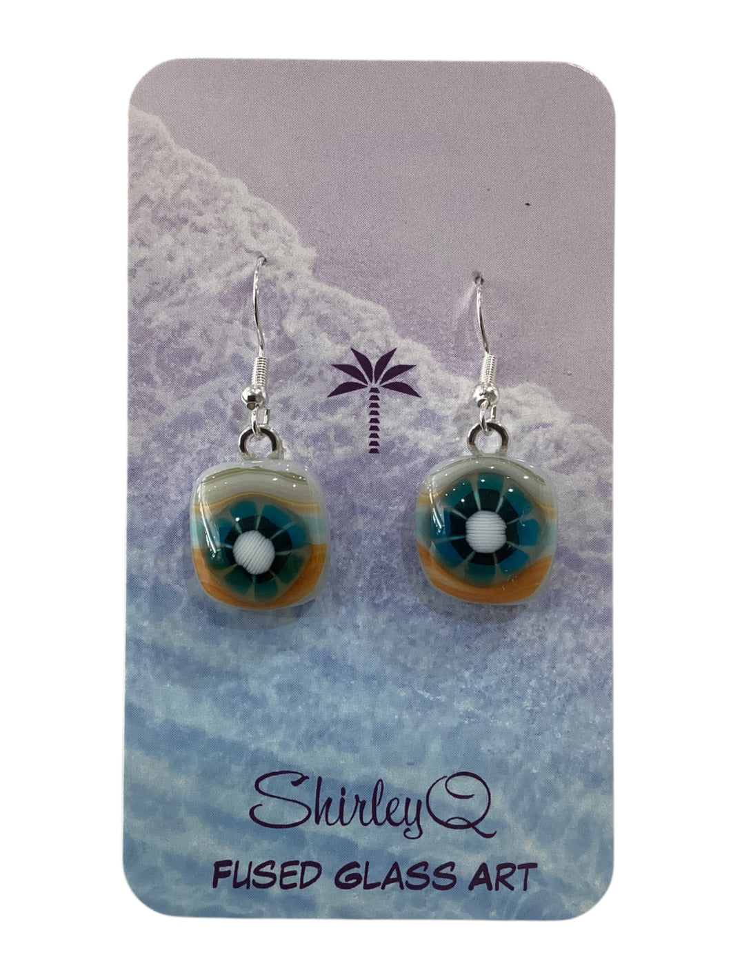 Small Dangle Earrings - Southwestern Turquoise Flower