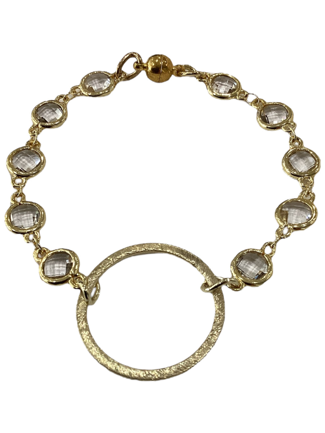 Crystal Bracelet with Circle - Gold/Clear