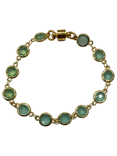 Crystal Bracelet - Gold/Aqua