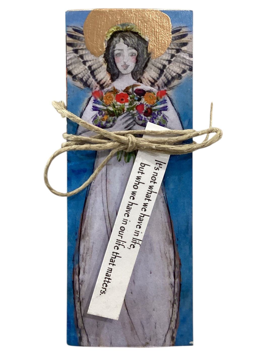 Small Wood Block Angel