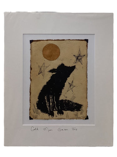 Gold Moon Gazer Fox - Original - 16