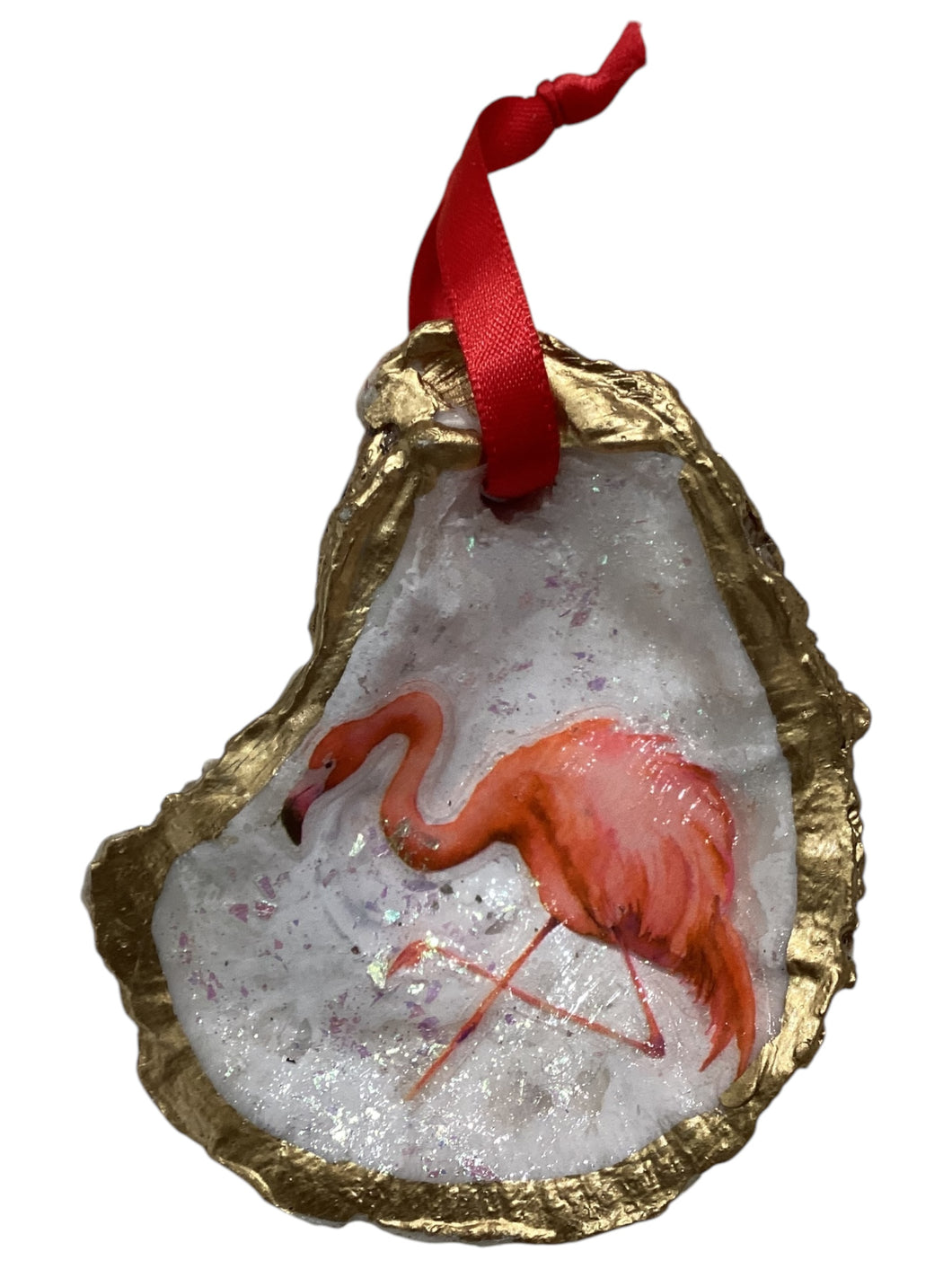 Flamingo Oyster Ornament