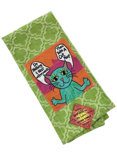 #109 Tea Towel - Cat Nap