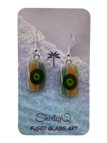 Small Dangle Earrings - Southwestern with Green Center