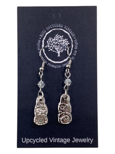 Silver Plate Stem Earrings