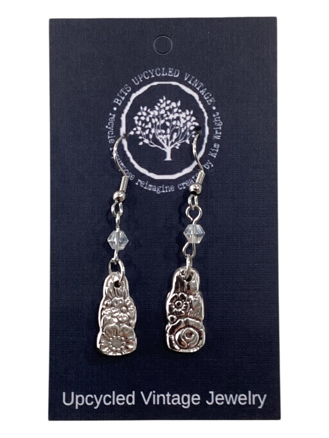 Silver Plate Stem Earrings