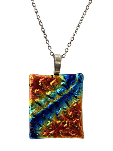 Large Dichro Necklace - Multi Dichro on Black