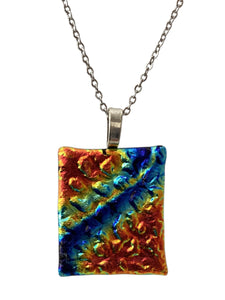 Large Dichro Necklace - Multi Dichro on Black