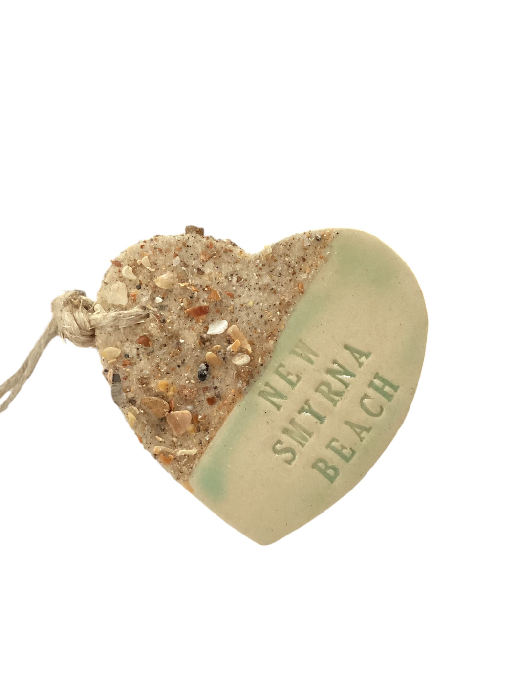 Sandy Hearts Ceramic Ornament - New Smyrna Beach
