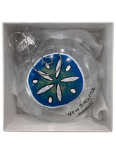 Glass Ornament - Sanddollar - Blue