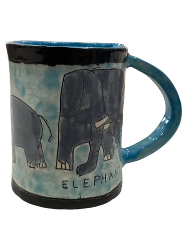 Animal Mug - Elephant/Blue