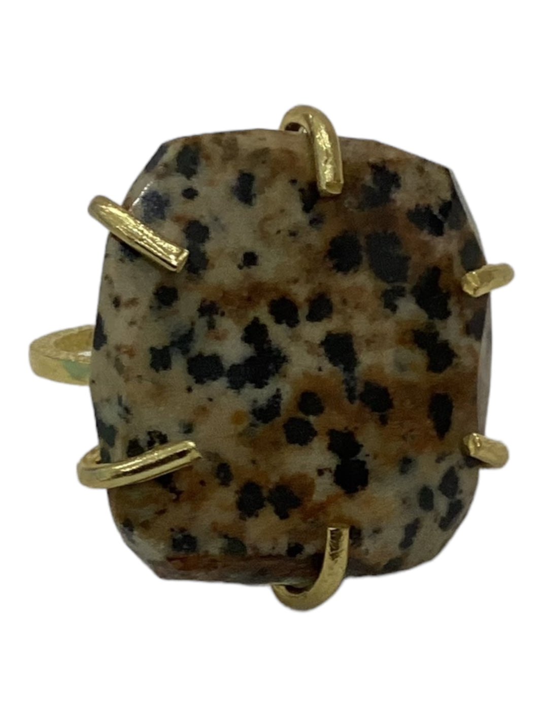 Gemstone/Brass Adjustable Ring - Jasper