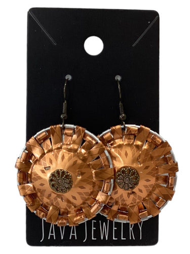 Gold Round Earrings