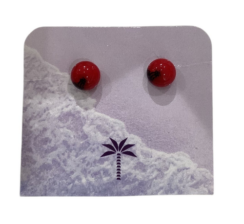 Red Post Earrings
